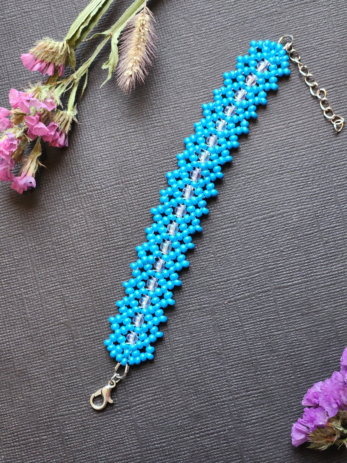 Wide Beaded Bracelet