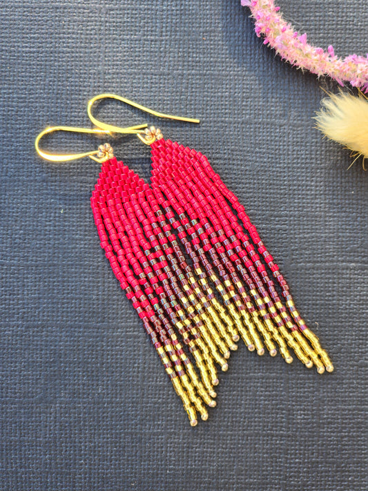 Large Angled Fringe Earings