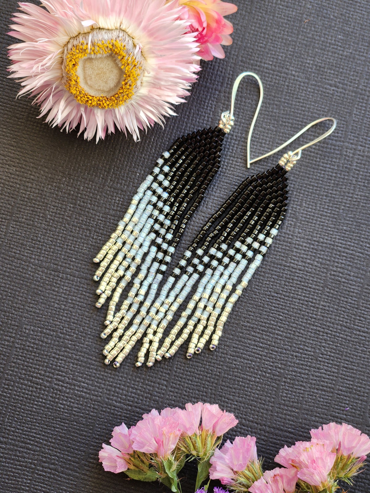 Large Angled Fringe Earings