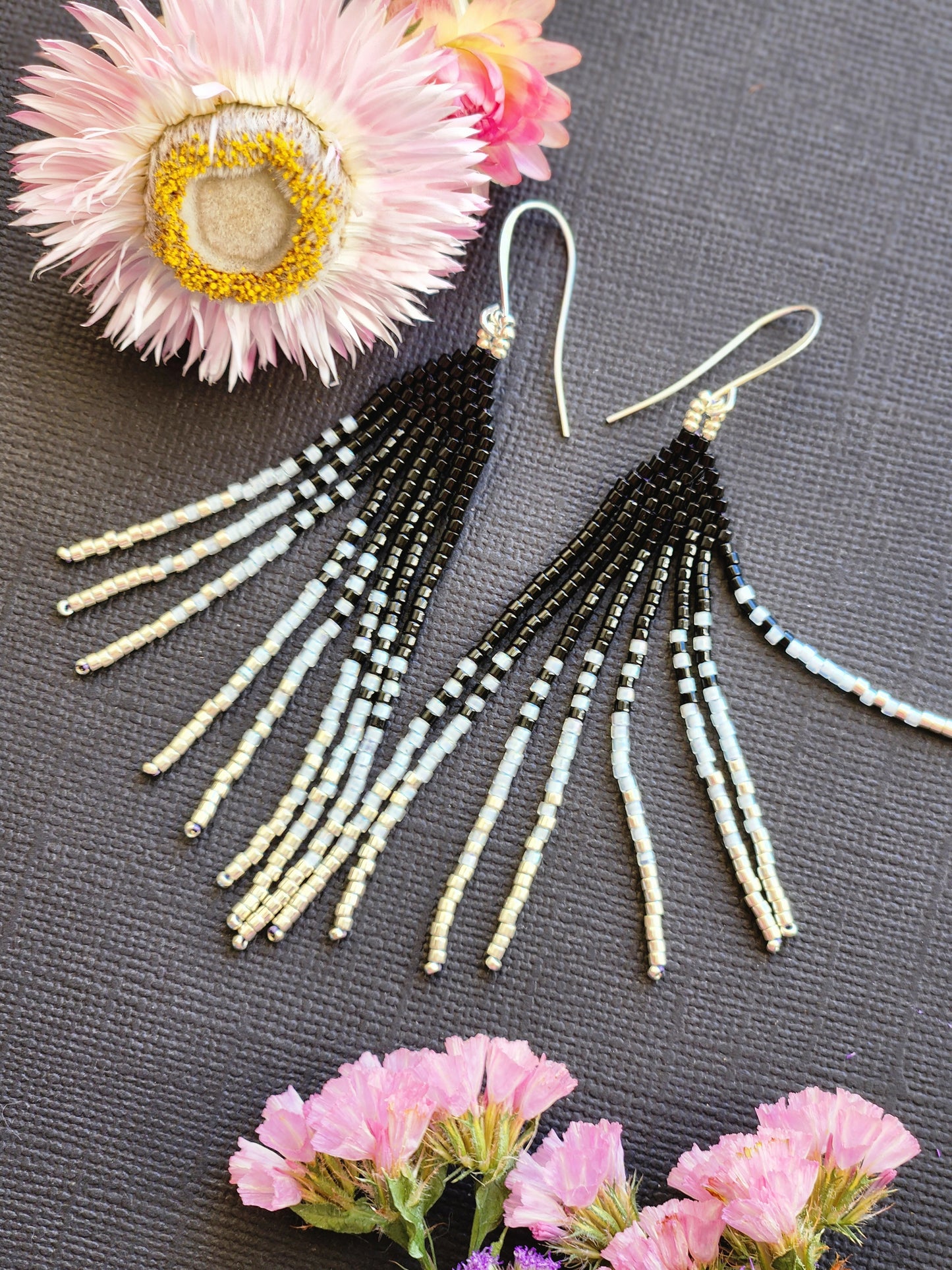 Large Angled Fringe Earings