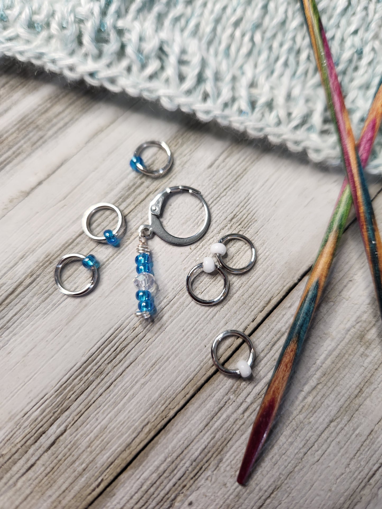 Knitting Stitch Markers & Progress Keeper