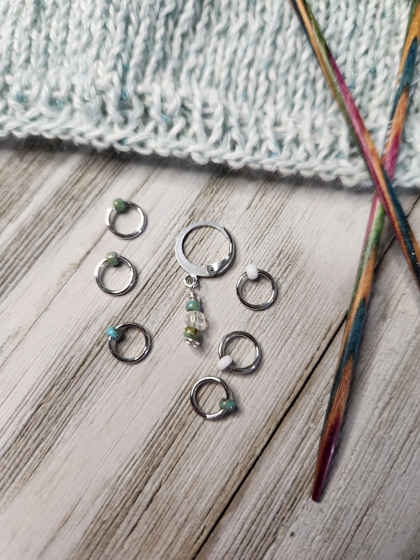 Knitting Stitch Markers & Progress Keeper